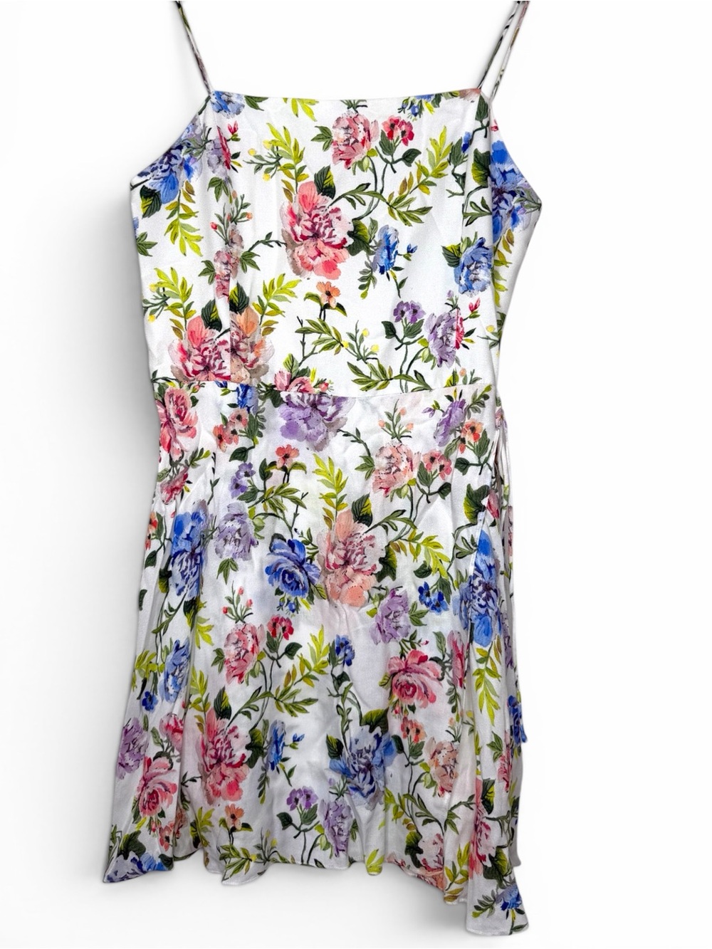 Alice + Olivia Trixie Gardenia Faux Wrap Floral Mini Dress NWT size 10 Medium